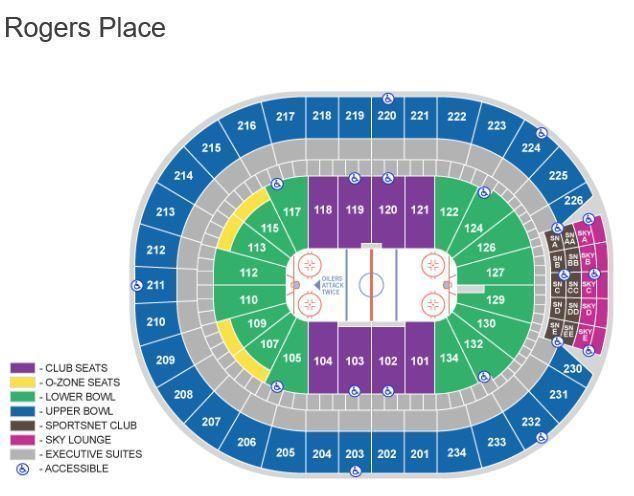 Oilers Tickets - Section 127 Row 2