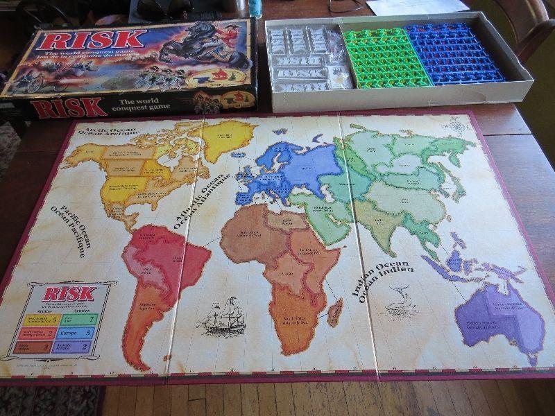 Parker Brothers Risk 1993 Board Game with Army Shaped Miniatures