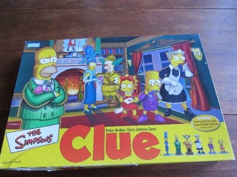 Simpsons Clue - Mystery Board Game by Parker Brothers. 2nd Ed