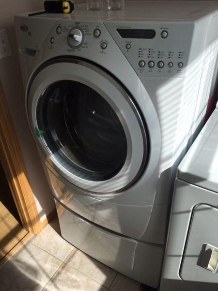 Whirlpool front load washer and upload dryer