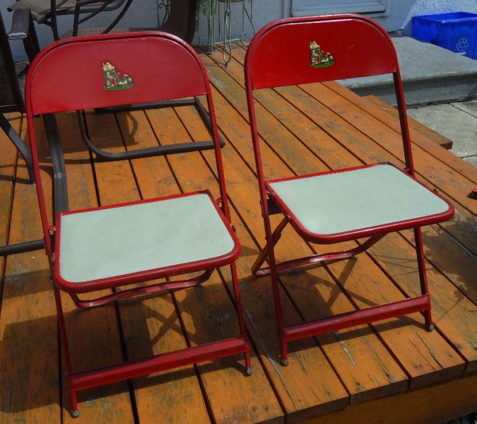 Childs Folding Metal Chairs