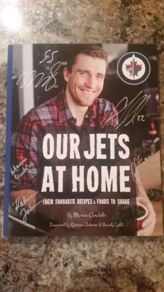 Jets cookbook signed by Scheifele Thorburn Jokinen