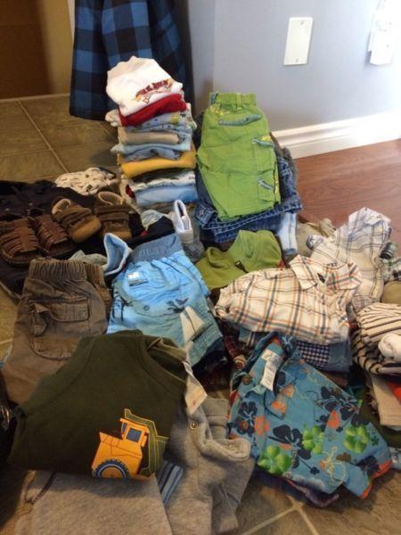 Large box of boy's clothing size 0-12 months