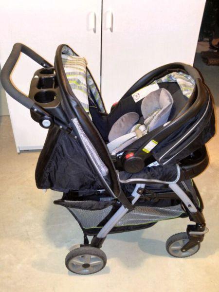 Graco car seat, base and stroller plus additional items