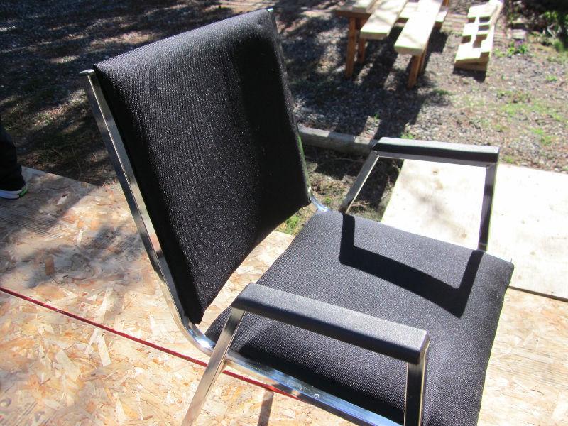 4 Stacking Chairs w/Arms-Heavy Duty Industrial Style-Steel Frame