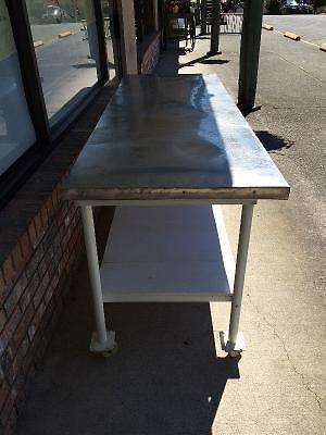 Stainless topped prep table