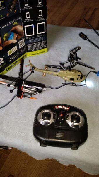 Three remote helicopters