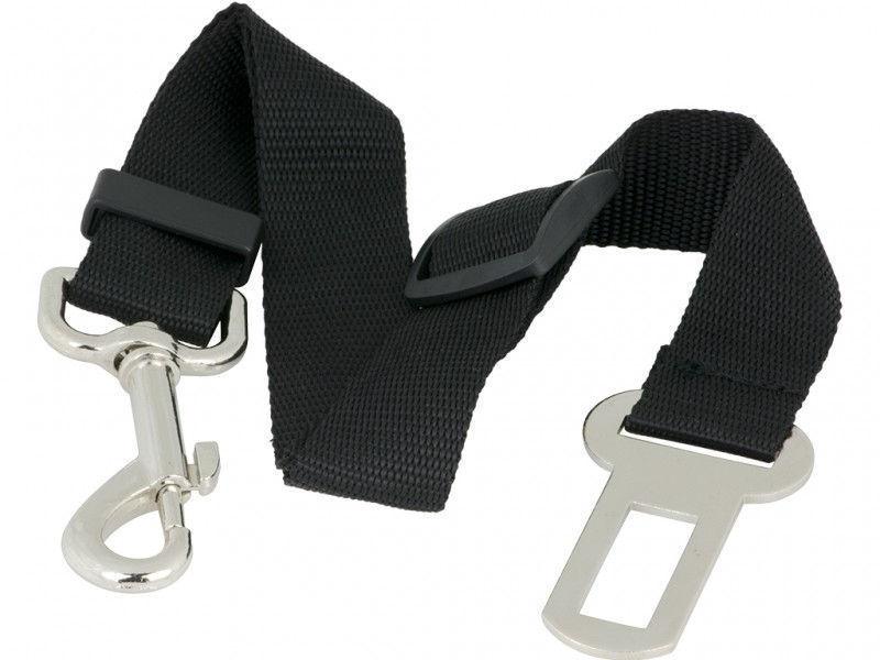 Adjustable Black Nylon Dog Pet Car Safety Seat Belt Harness