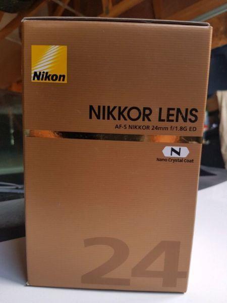 Nikon 24mm f1.8 af-s fx lens