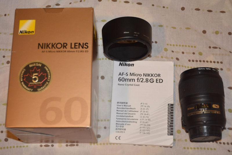 Nikon 60mm f/2.8G ED AF-S Micro-Nikkor Lens for Nikon DSLR