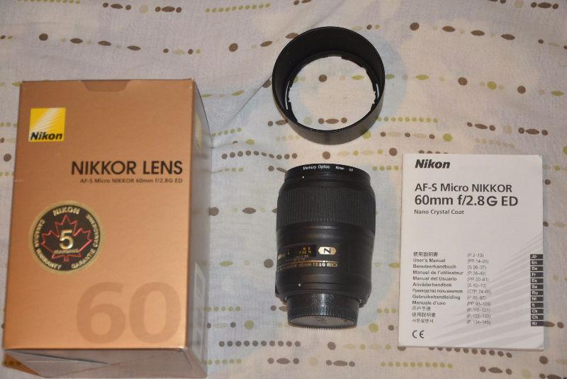 Nikon 60mm f/2.8G ED AF-S Micro-Nikkor Lens for Nikon DSLR