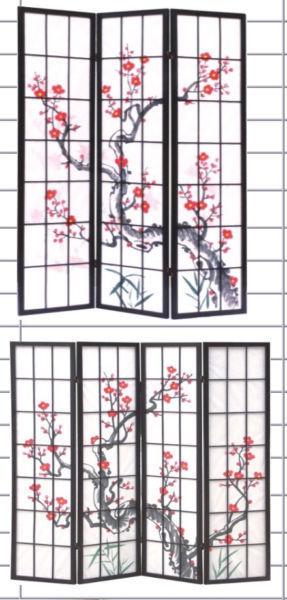 4panels 6Ft tall Cherry Blossom Japanese screen ( room divider)