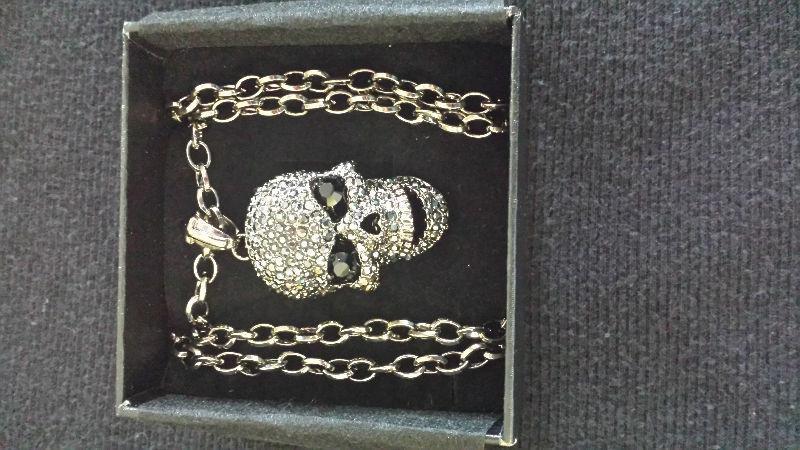 Swarovski Crystal Skull Necklace