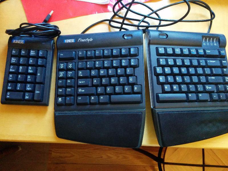 Kinesis Freestyle Keyboard & Kinesis Low Force Numeric Keypad