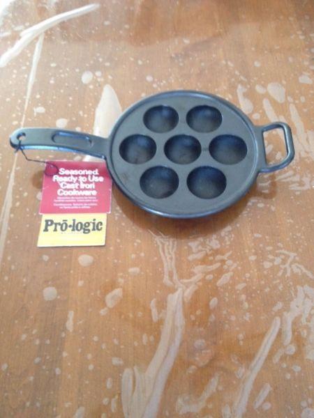New cast iron pancake ball frying pan
