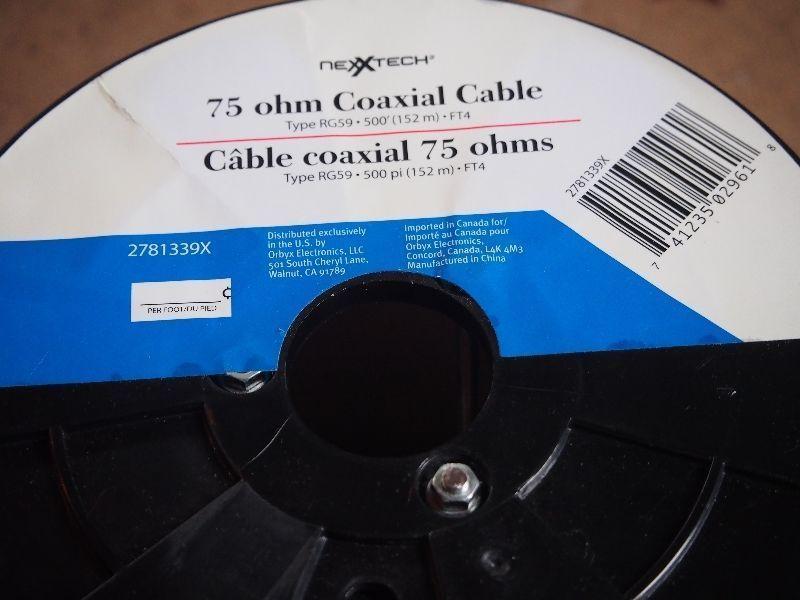 New 75ohm coaxial cable roll