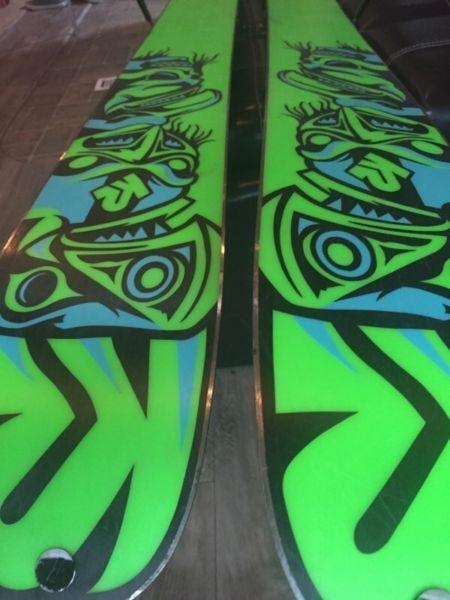 Like New-Seth Morrison K2 Obsethed 178 skis w/Rossy fk5 binding