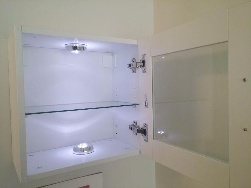 Wall mount Ikea Storage BRIMNES with Lights - perfect condition