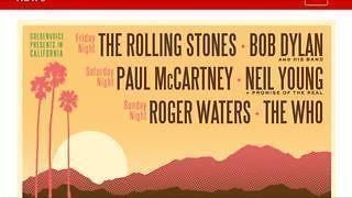 Desert Trip tickets, Rolling Stones, Bob Dylan, Paul McCartney