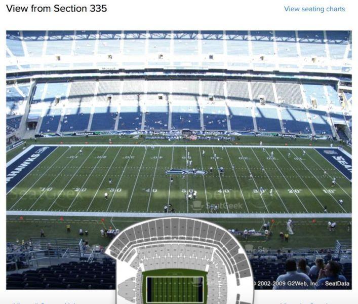 2 Tix-Seahawks Vs Panthers-Sec 335 Row MM