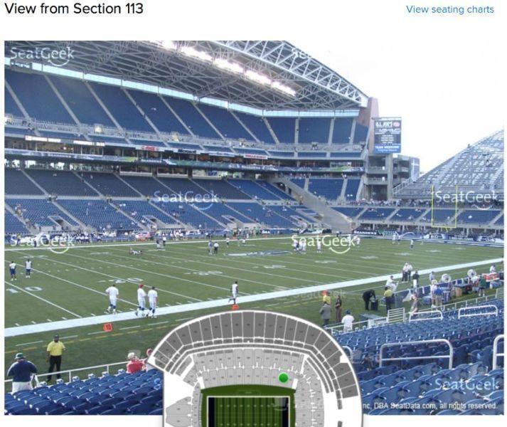 2 Tix-Seahawks Vs Panthers-Sec 113 Row T!