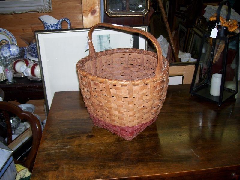 Early Native Hand made Basket signed Frank Mountain
