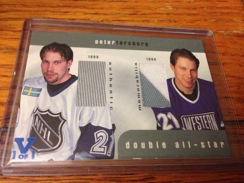 Peter Forsberg double all star jersey 1/1 card