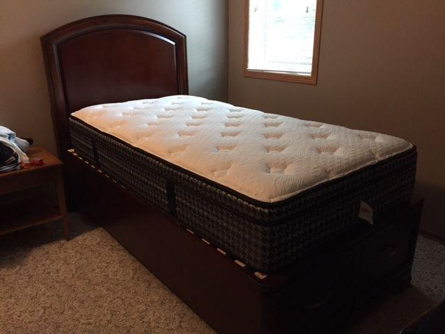 Luxury Twin Bed Frame and Mattress - Great Condition