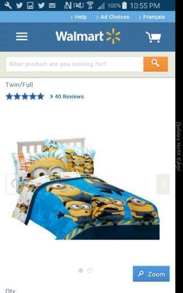 Minions comforter and twin bedding set