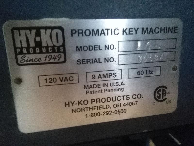 HY-KO Promatic 100 Key cutting machine for sale