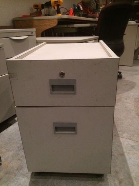 Laminate 2 drawer filing cabinet on wheels (34 avail)