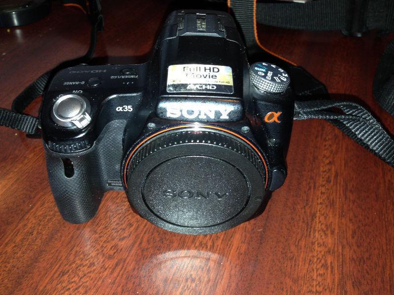 Sony Alpha A35 DSLR , Lenses, Accessories and Backpack