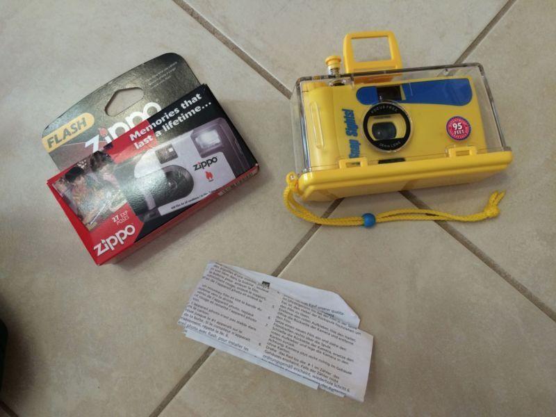 MINT Waterproof camera case and NEW disposable camera