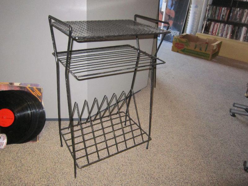 Black Metal Record Stand For Sale