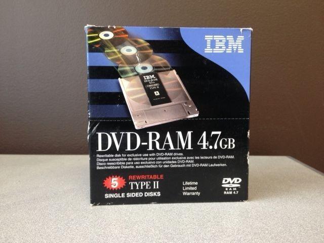 IBM DVD-RAM Re-writable disks 4.7GB 5-pack!
