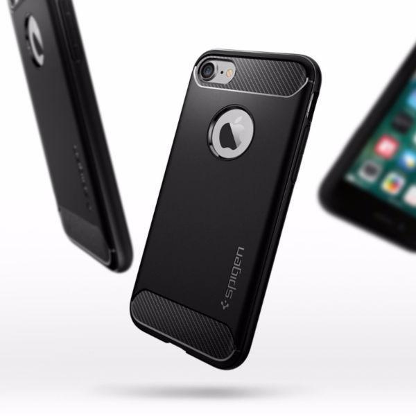 NEW iPhone 7 Case Spigen Rugged Armor Resilient Black - Apple