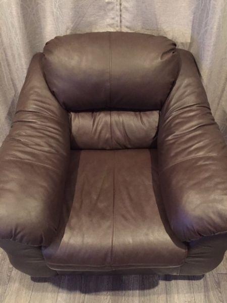 Leather couch love seat and chair