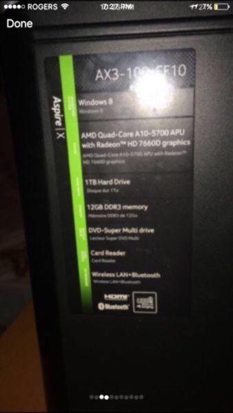 Acer aspire X desktop Ax3-100