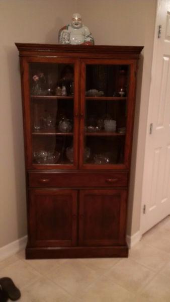 dining table, chairs & china cabinet