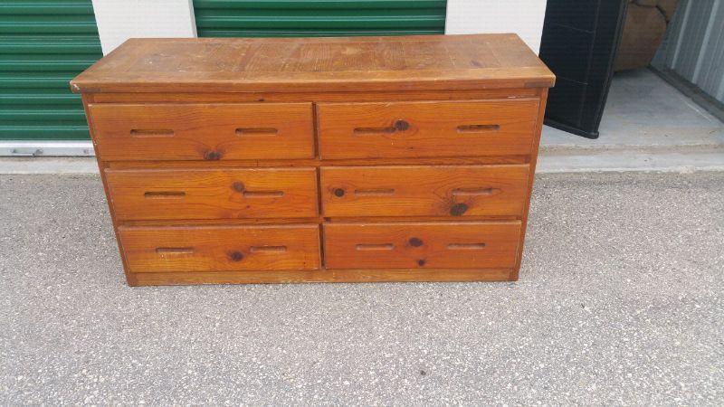 Solid oak dresser with mirror and night