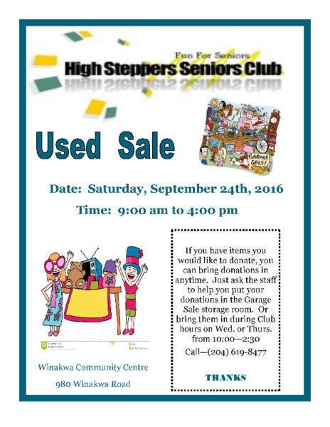 HIGH STEPPERS SENIORS GARAGE SALE