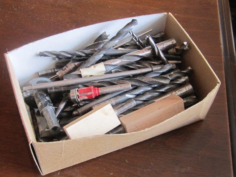BOXFULL OF OLD DRILL & ROUTER BITS $2.00 EACH ! WOODWORKING