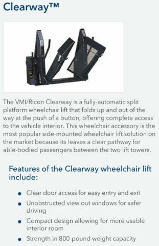 Ricon clearway wheelchair lift for van