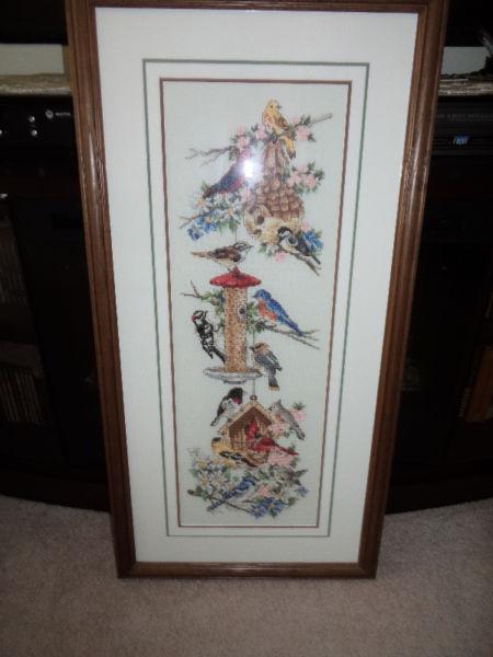 beautiful vintage cross stitching. picture immaculate cond. 32