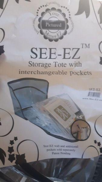 See -ez storage tote with interchangeable pockets