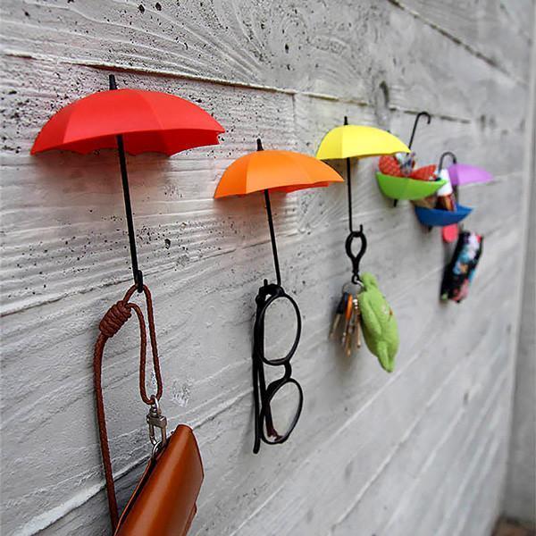 3pcs Colourful Umbrella Wall Hooks