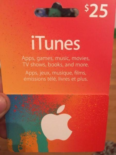 $25 Itunes gift card