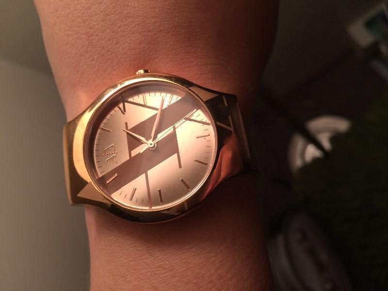 Armani X women's rose gold watch