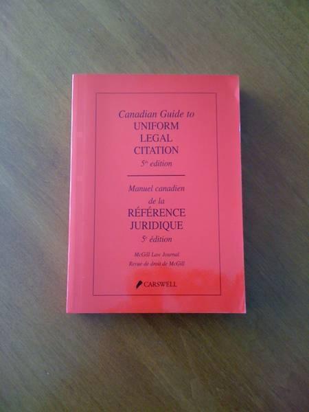 Canadian Guide to Uniform Legal Citation [EN&FR]