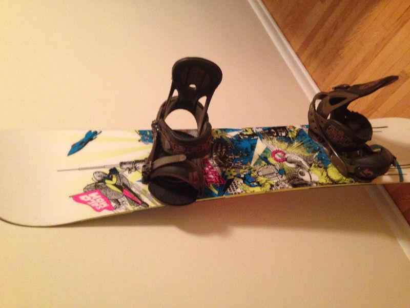 Salomon snowboard with burton bindings
